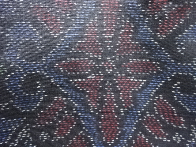 JAPANESE KIMONO / ANTIQUE KIMONO / DORO OSHIMA TSUMUGI / SILK / WOVEN FLORAL SARASA